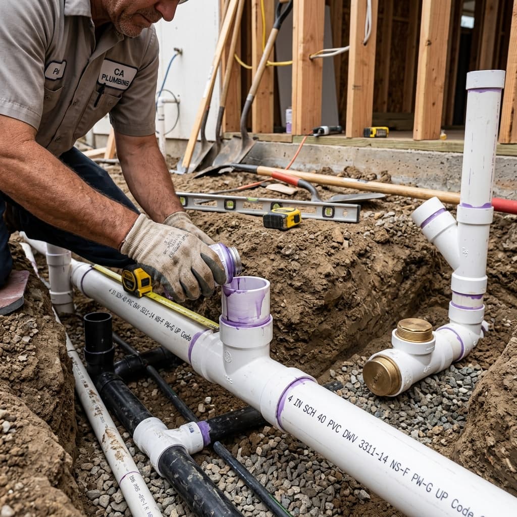 Building Drain Sizing Requirements — C-36 exam visual
