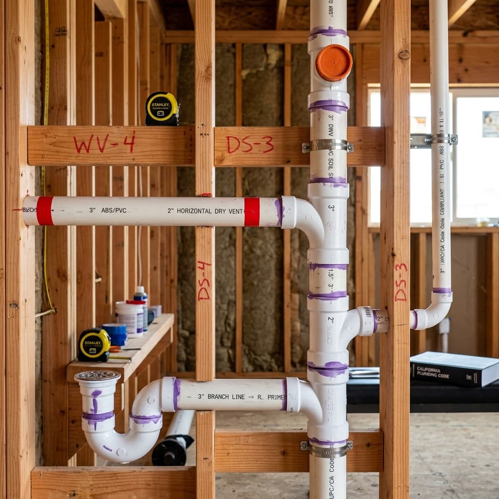 Wet Vent Configuration and Sizing Requirements — C-36 exam visual