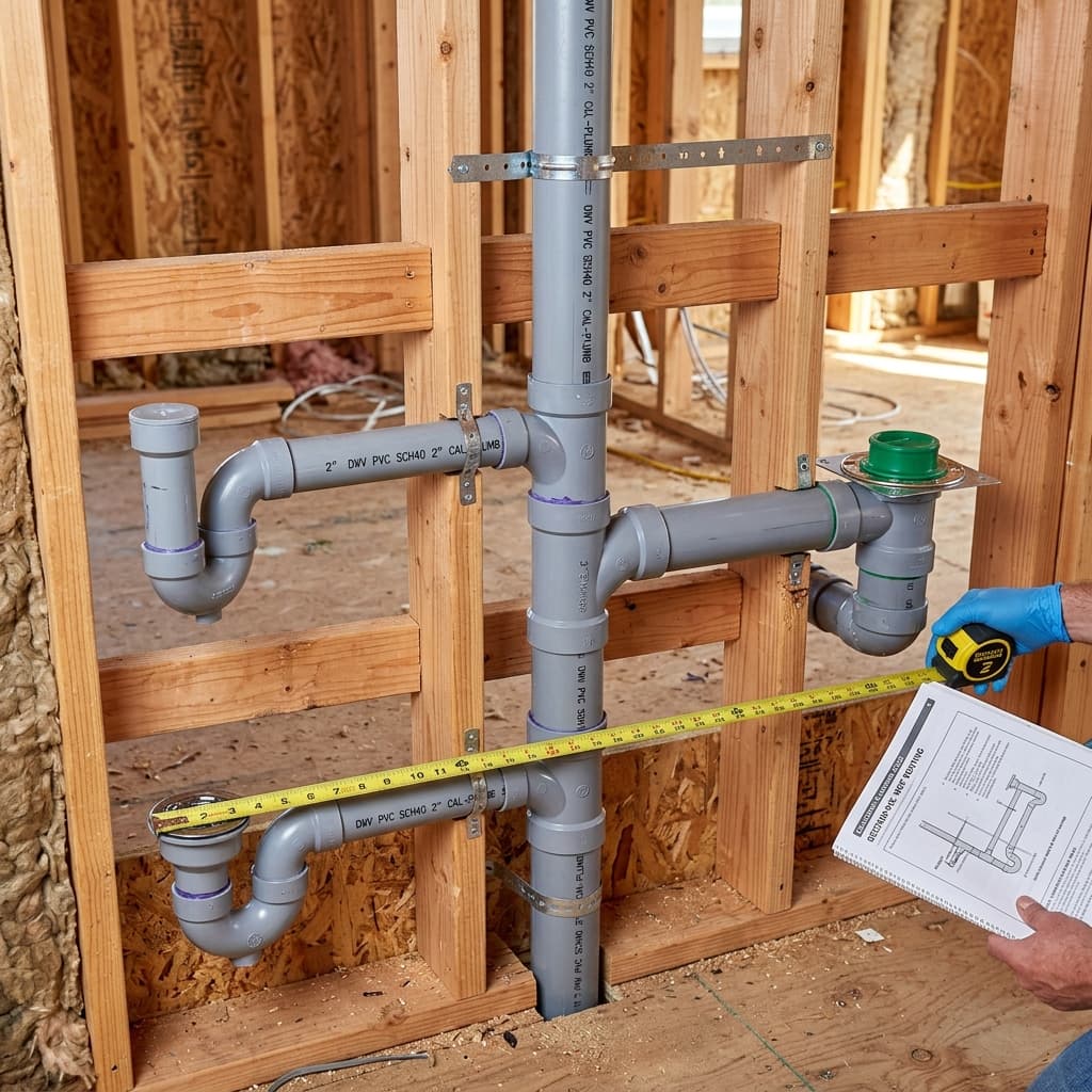 Wet Vent Configurations: Design and Distance Rules — C-36 exam visual