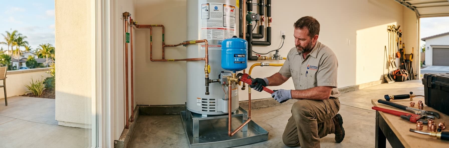 CPC Section 422 Water Heater Installation: Temperature Control, Expansion Tanks, and Relief Valve Requirements — featured header image for C-36 exam study guide