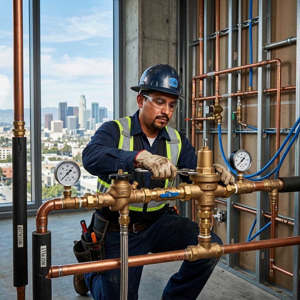 CPC Section 422 Water Supply System Design: Pressure Regulation, Backflow Prevention, and Sizing Requirements for C-36 Exam Success — carousel title card