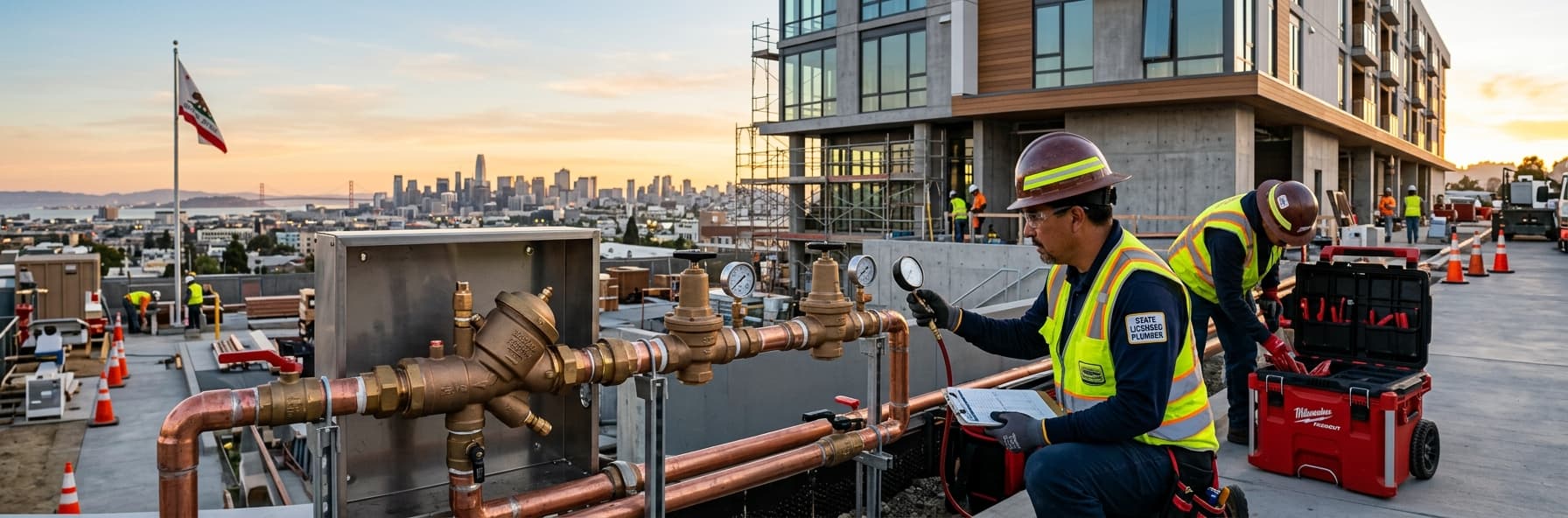 CPC Section 422 Water Supply System Design: Pressure Regulation, Backflow Prevention, and Inspection Requirements — featured header image for C-36 exam study guide