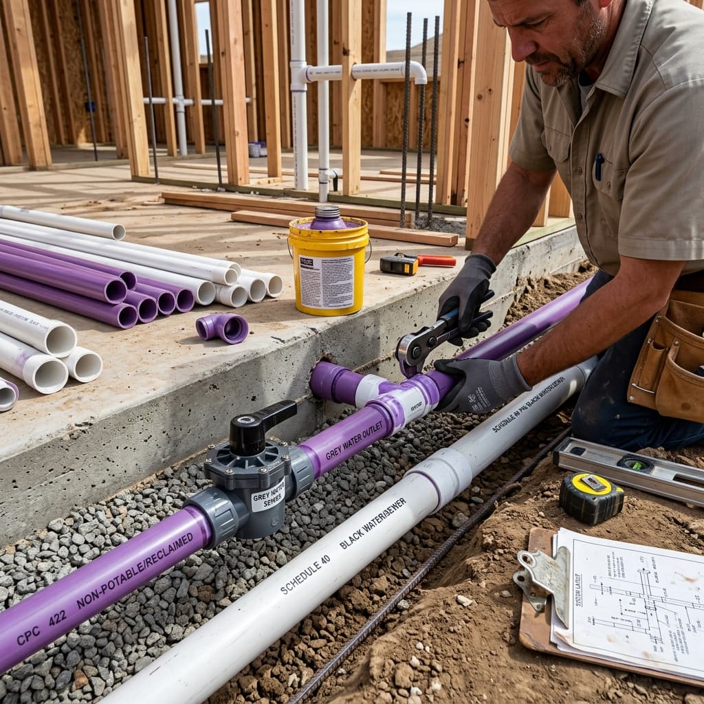 Gray Water System Requirements Under CPC Section 422 — C-36 exam visual