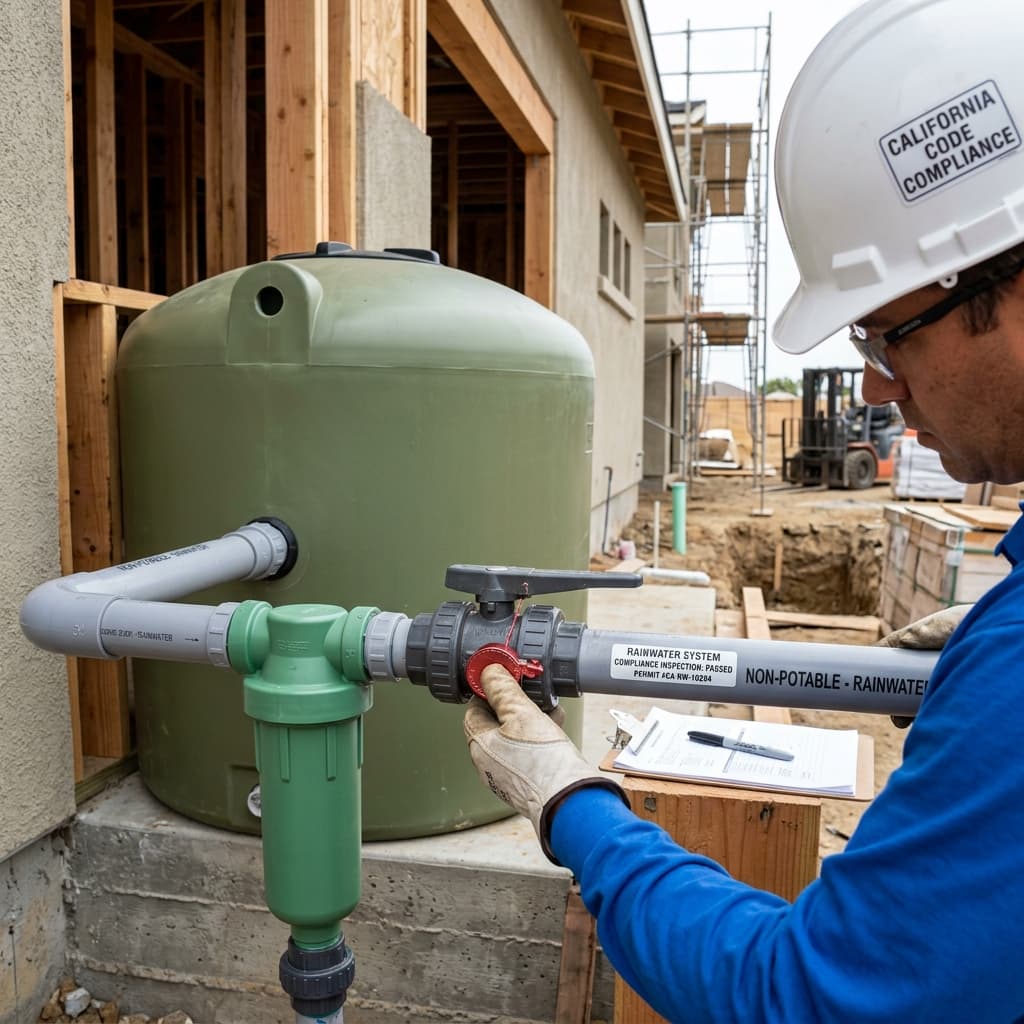 Rainwater Harvesting System Compliance — C-36 exam visual
