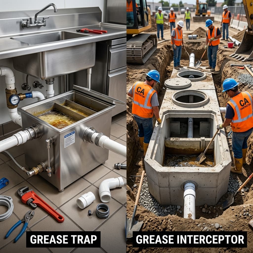 Understanding Grease Traps vs. Grease Interceptors — C-36 exam visual