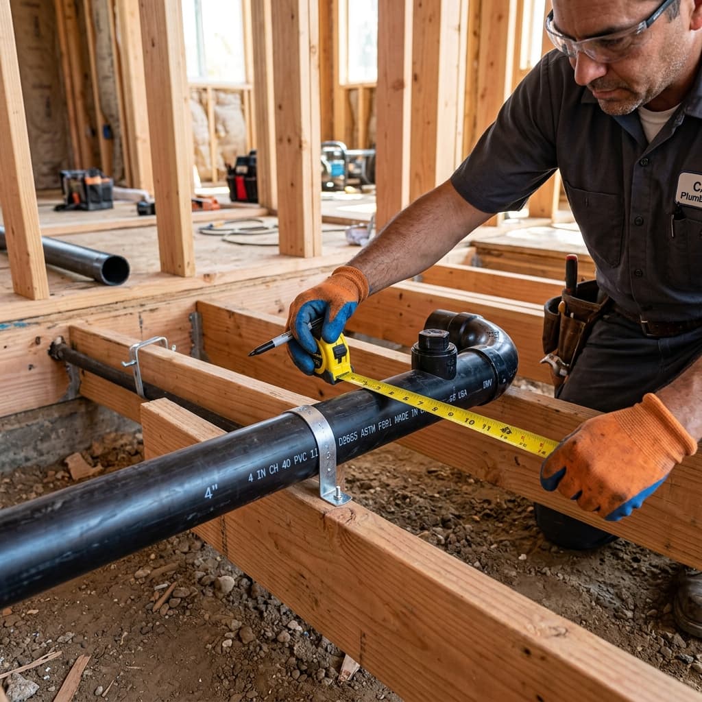 Horizontal Drainage Pipe Sizing — C-36 exam visual