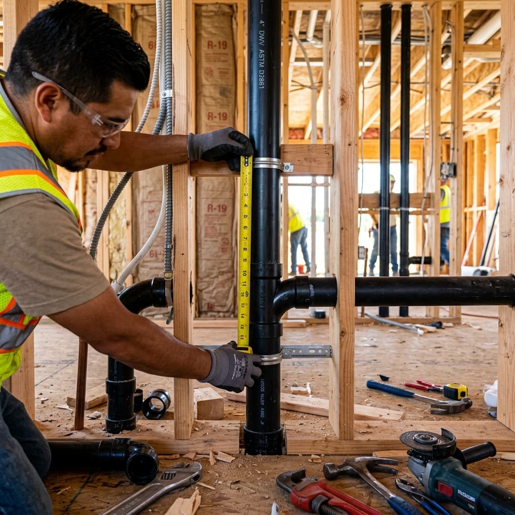 Vertical Drainage Pipe Sizing — C-36 exam visual