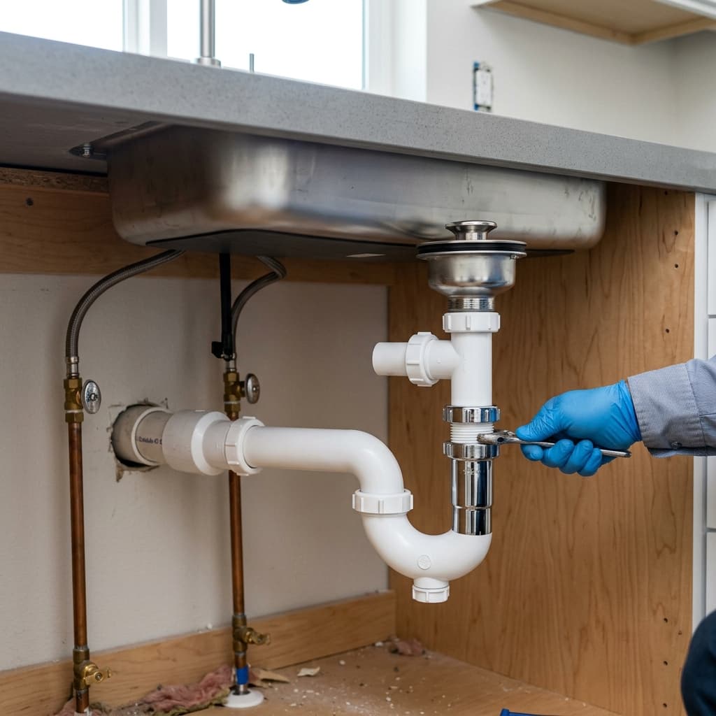 Sink Drain Configuration: Essential Components — C-36 exam visual