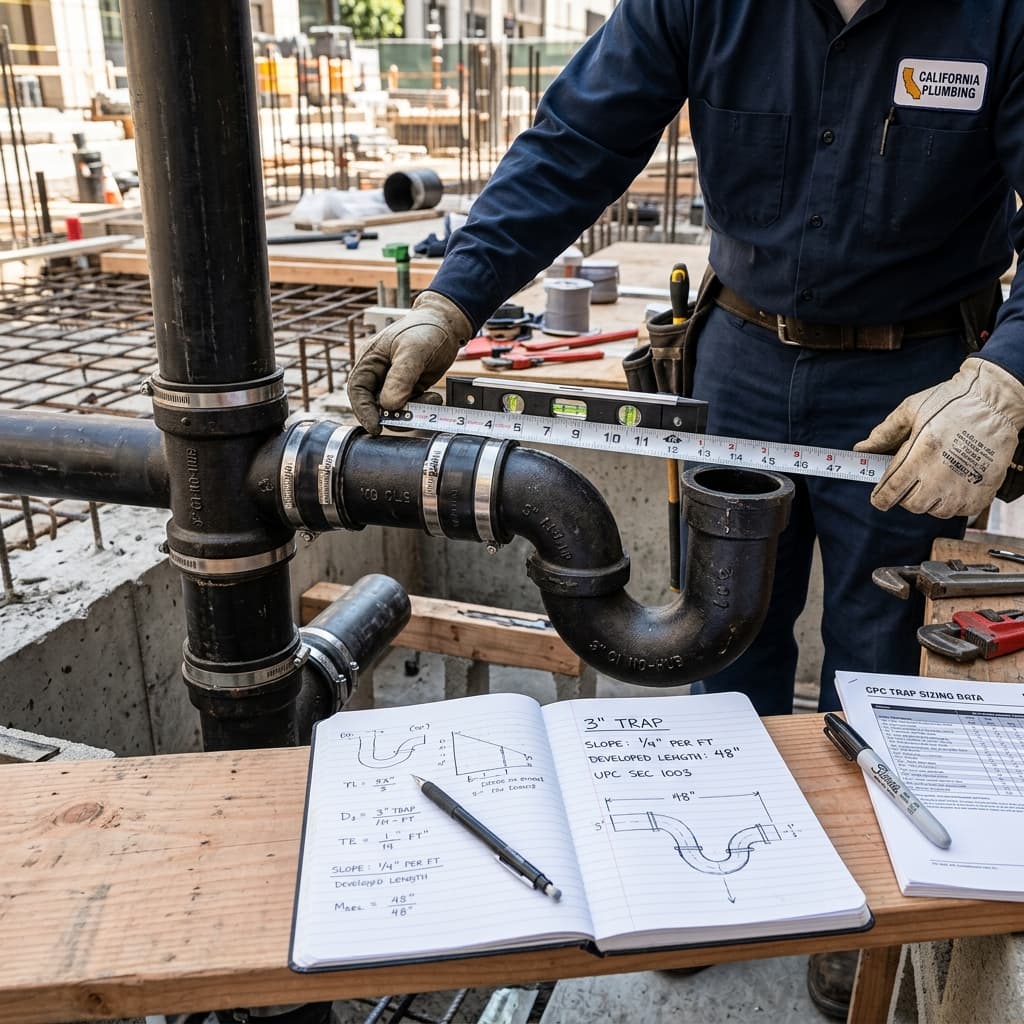 Drain Trap Sizing Requirements: The Critical Calculations — C-36 exam visual