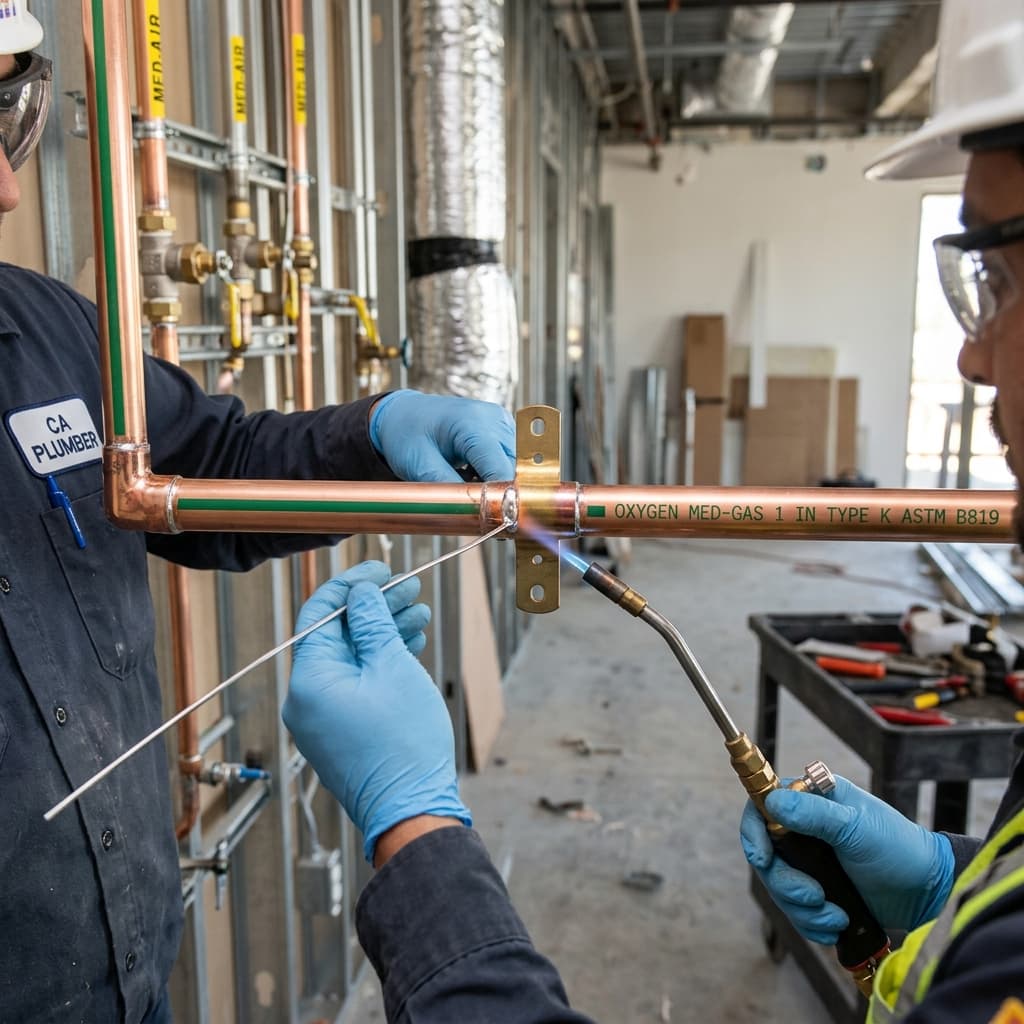 Key Material Requirements for Medical Gas Piping — C-36 exam visual