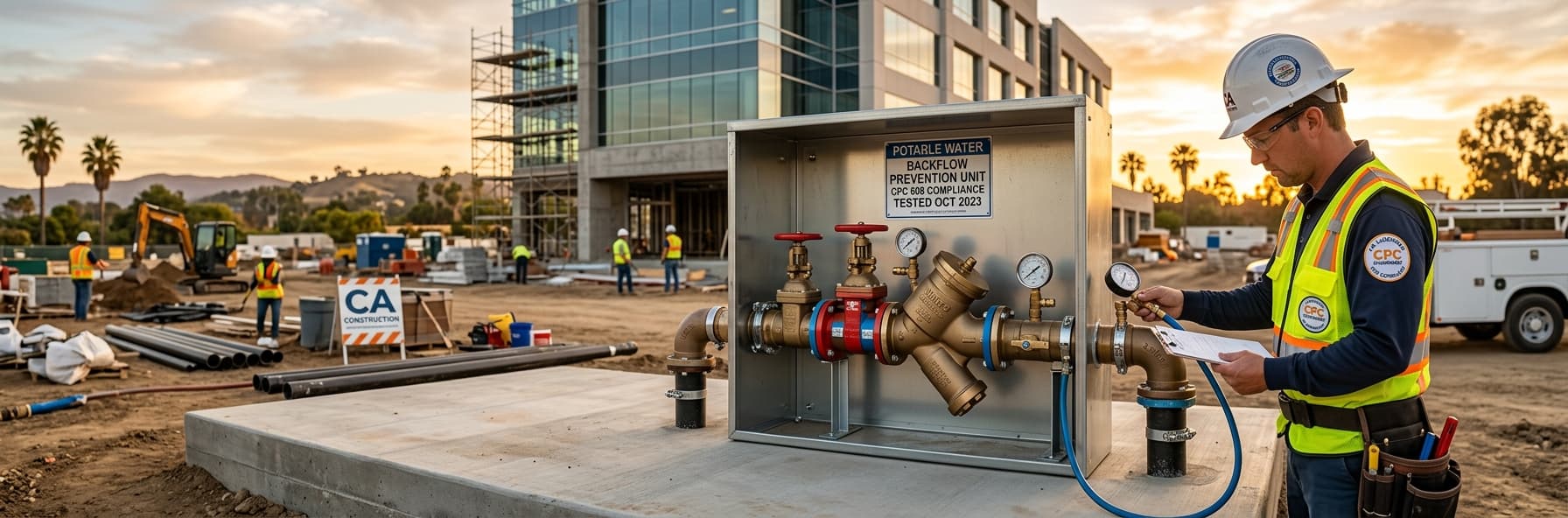 Potable Water System Backflow Prevention and Cross-Connection Control: CPC Section 608 Compliance — featured header image for C-36 exam study guide