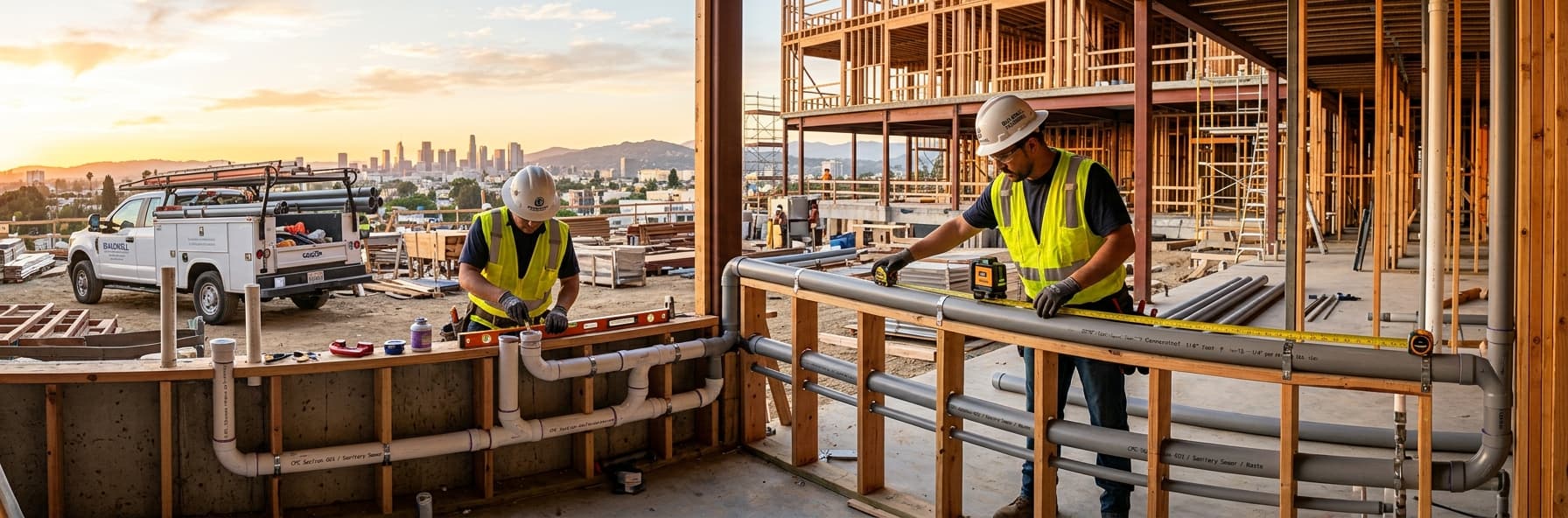 Sanitary Drainage System Design: CPC Section 403 Pipe Sizing and Slope Requirements — featured header image for C-36 exam study guide
