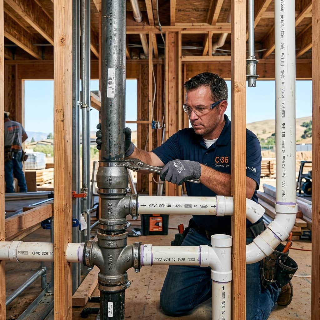 Soil, Waste, and Vent Pipe Materials: CPC Section 422 Material Selection and Installation Standards for C-36 Exam — carousel title card
