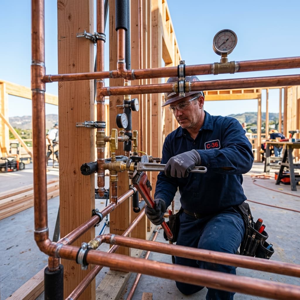 Velocity and Pressure Drop Calculations in Water Supply Lines: CPC Section 422 Mastery for C-36 Exam — carousel title card