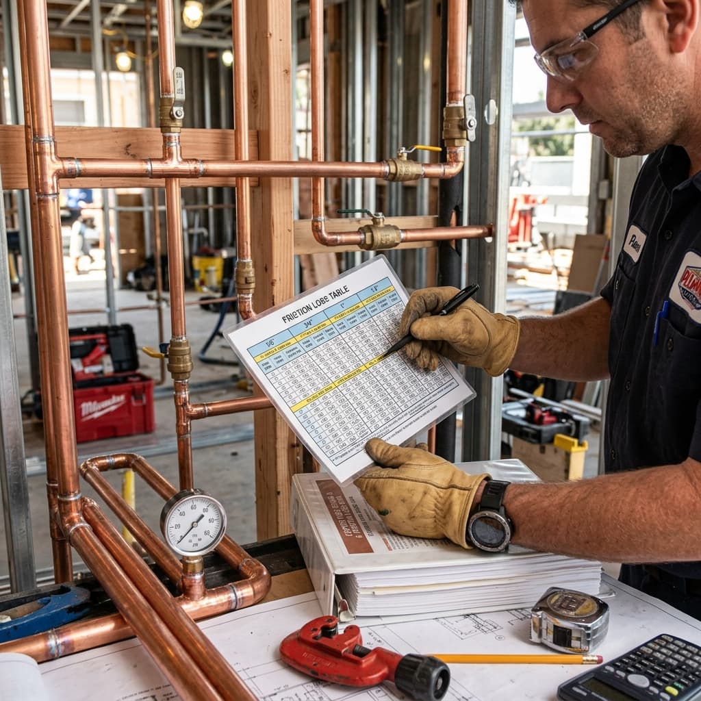 Working with Friction Loss Tables — C-36 exam visual