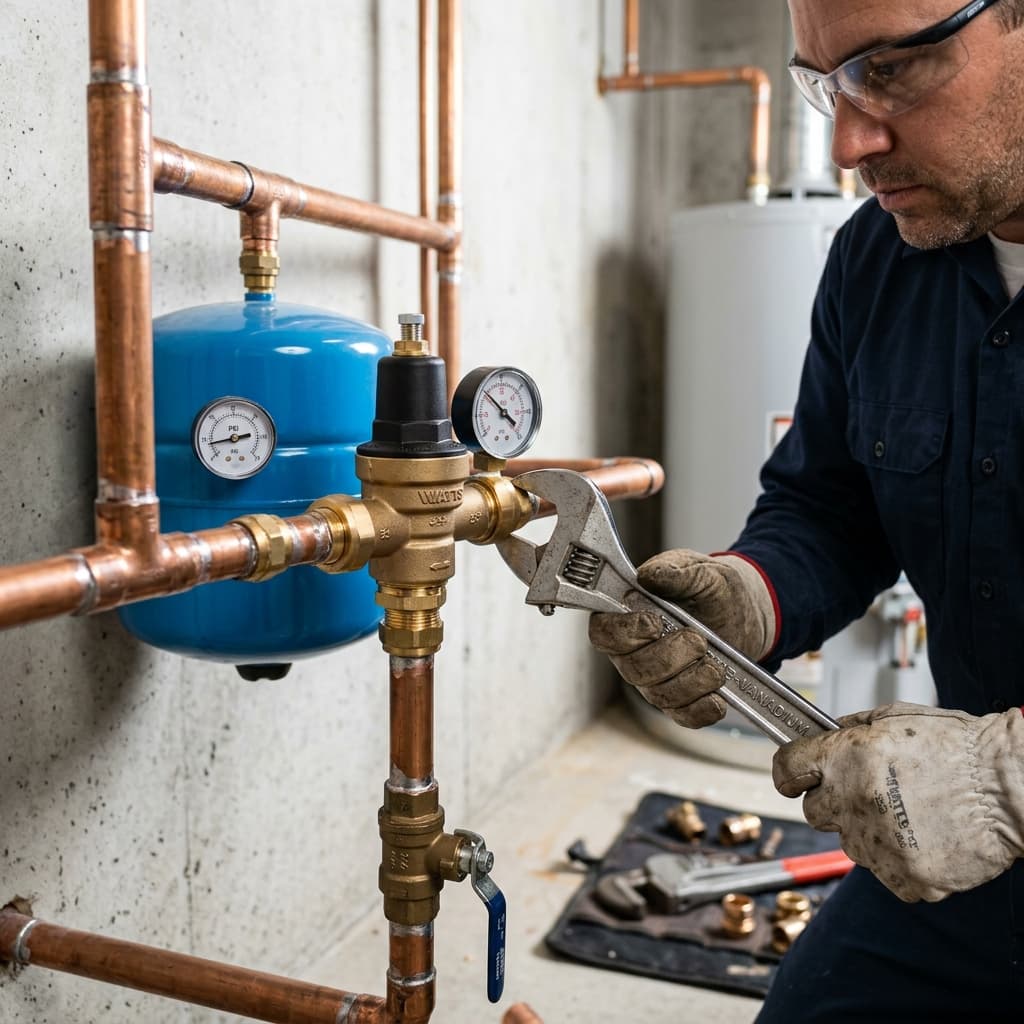 Pressure-Reducing Valve Installation CPC Requirements — C-36 exam visual